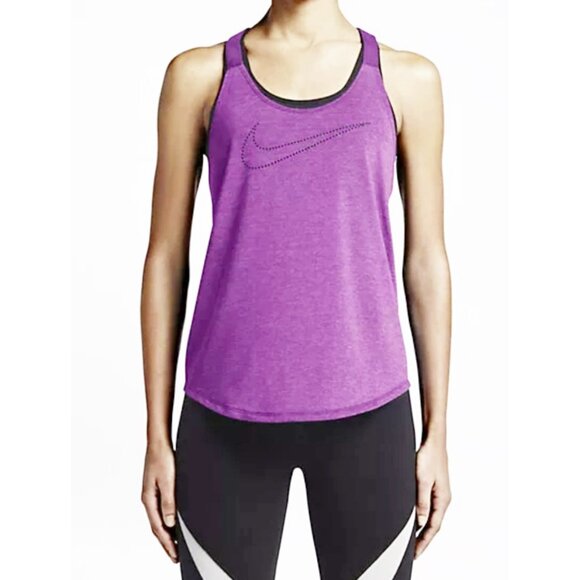 Nike Women's Purple Elastika Keyhole Veneer Tank Top. Large - Picture 1 of 6